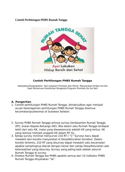 Contoh Perhitungan Phbs Rumah Tangga 1