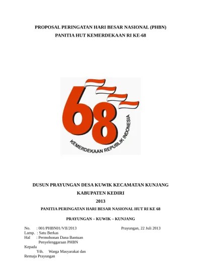 PROPOSAL PERINGATAN HARI BESAR NASIONAL