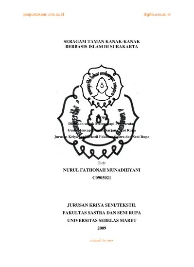 SERAGAM TAMAN KANAK-KANAK BERBASIS ISLAM DI SURAKARTA