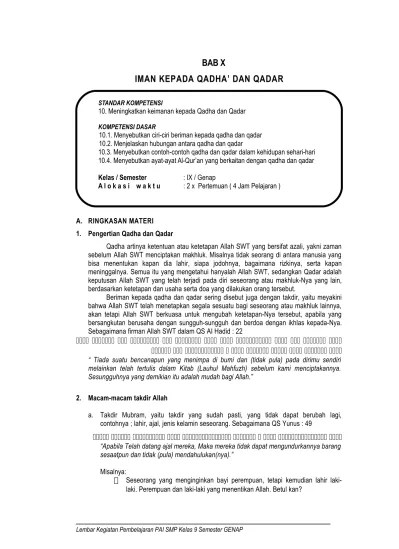 Top PDF TANYA JAWAB TENTANG QADHA' DAN QADAR - 123dok.com