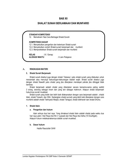 Top PDF A. SHALAT SUNNAH BERJAMAAH - 12 shalat sunnah berjamaah dan munfarid  - 123dok.com