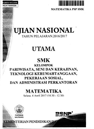 Soal Un Smk Matematika Pariwisata Dan Pembahasannya Pdf Soalsiswa Com