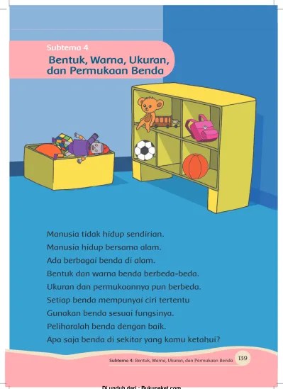 Subtema 4 Bentuk, Warna, Ukuran dan Permukaan Benda