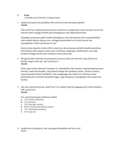 Contoh Makalah Global Warming (Pemanasan Global)