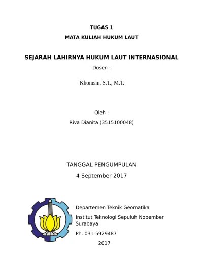 SEJARAH LAHIRNYA HUKUM LAUT INTERNASIONA