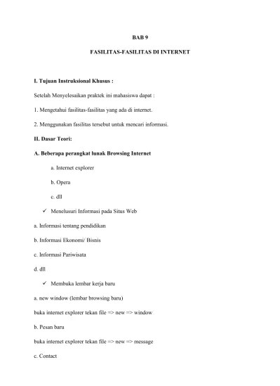 FASILITAS FASILITAS DI INTERNET BERLAKU UNTUK HIDUP