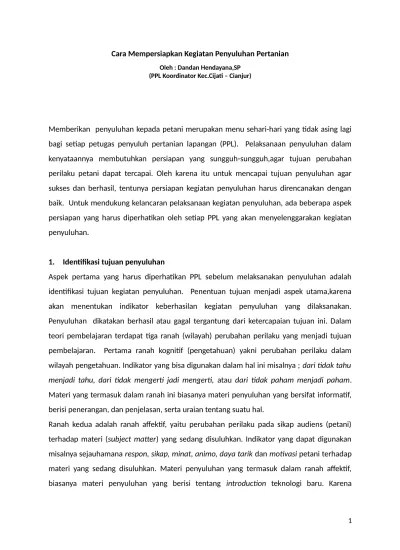 Cara Mempersiapkan Kegiatan Penyuluhan P