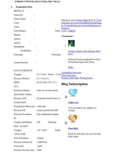 Format Pengkajian Data Komunitas format pengkajian ibu hamil