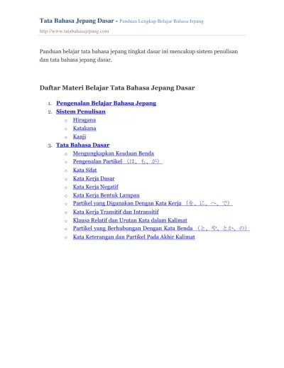 Top PDF Belajar Bahasa Jepang Jilid 1 - 123dok.com