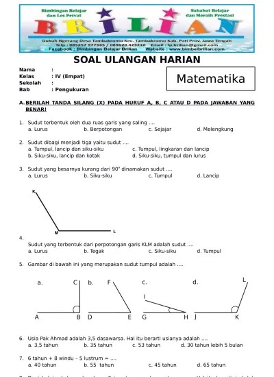 Soal Matematika Kelas 4 SD bab 4 KPK dan FPB da Kunci Jawaban - EMISPENDIS