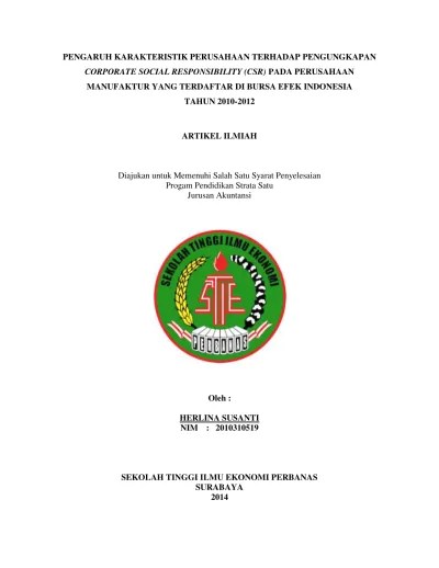 Analisis perbandingan pengungkapan corporate social responsibility pada  perusahaan sektor pertambangan di bursa efek indonesia tahun 2015-2016 -  Perbanas Institutional Repository