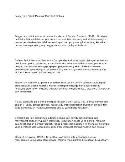 B. Pengertian Sistem Politik menurut Beberapa Ahli