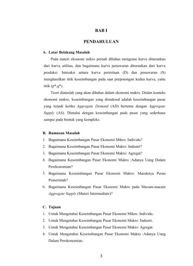 MAKALAH KESEIMBANGAN PASAR EKONMI MAKRO