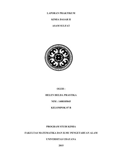 Laporan Praktikum Asam Sulfat Indonesia