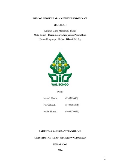 Top PDF RUANG LINGKUP - MANAJEMEN PENDIDIKAN - 123dok.com