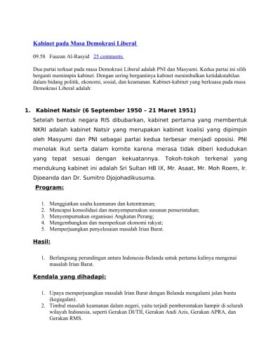 Top PDF Kabinet pada Masa Demokrasi Liberal - 123dok.com