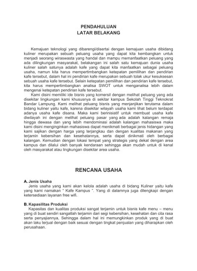 Contoh Proposal Usaha Roti Bakar