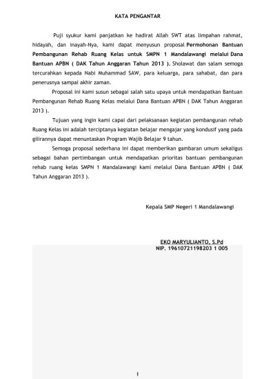 2 3 Contoh Kata Pengantar Terbaru Buat Proposal Foemat Word