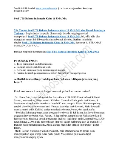 Kunci jawaban lks ekcellent bahasa inggris kelas xii. 1 Soal Essay Bahasa Indonesia Kelas 11 Sma Ma Dan Kunci Jawabnya Terbaru