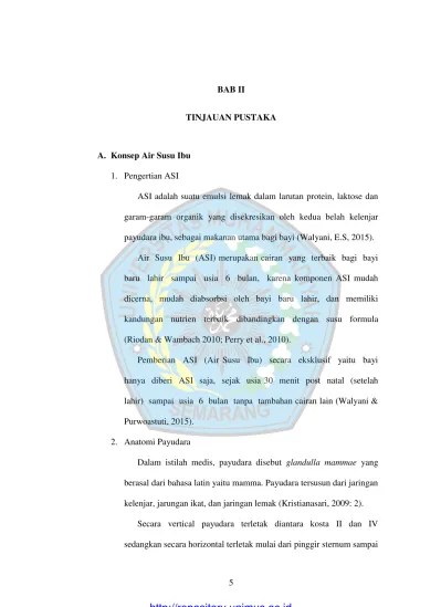 BAB II TINJAUAN PUSTAKA A. Konsep Air Susu Ibu - ASUHAN KEPERAWATAN IBU  POSTPARTUM DENGAN APLIKASI ACUPRESSURE POINTS FOR LACTATION UNTUK  MENINGKATKAN PRODUKSI ASI DI RUMAH SAKIT ROEMANI MUHAMMADIYAH SEMARANG -  Repository