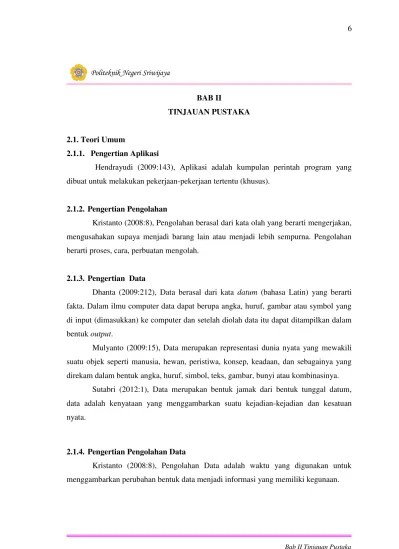 2.1.2. Pengertian Pengolahan - BAB 2 Laporan Akhir