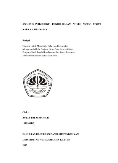 KRITIK SASTRA FEMINIS TERHADAP NOVEL “ISTANA KEDUA” KARYA ASMA NADIA.