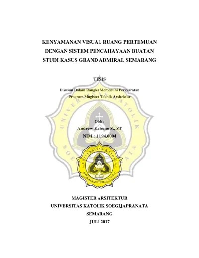 Top PDF KENYAMANAN VISUAL RUANG PERTEMUAN DENGAN SISTEM PENCAHAYAAN BUATAN  STUDI KASUS GRAND ADMIRAL SEMARANG - 123dok.com