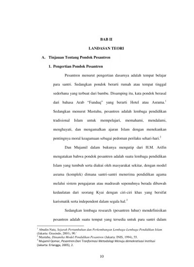 Top PDF BAB II LANDASAN TEORI A. Tinjauan Tentang Pondok Pesantren 1. Pengertian  Pondok Pesantren - VII. BAB II - 123dok.com