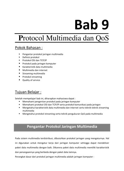 Pengantar Protokol Jaringan Multimedia