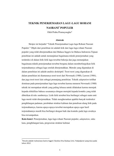 Top PDF Lirik Lagu Rohani - Kadazandusun - 123dok.com
