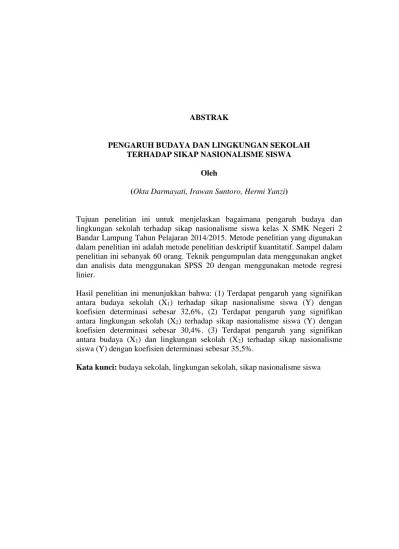 Top PDF Pengaruh Budaya dan Lingkungan Sekolah Terhadap Sikap Nasionalisme  Siswa - 123dok.com