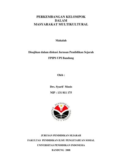 PERKEMBANGAN KELOMPOK DALAM MASYARAKAT MULTIKULTURAL