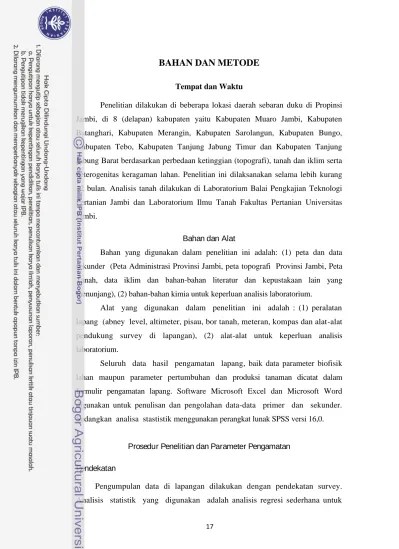 BAHAN DAN METODE. Tempat dan Waktu. Prosedur Penelitian dan Parameter  Pengamatan