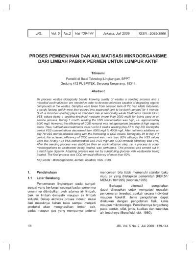 Top PDF Penurunan Kadar Cod Air Limbah Industri Permen Dengan Menggunakan  Reaktor Lumpur Aktif - 123dok.com