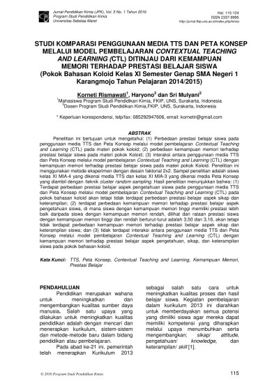 Top PDF Studi Komparasi Penggunaan Media Tts Dan Peta Konsep Melalui Model  Pembelajaran Contextual Teaching and Learning (Ctl) Ditinjau Dari Kemampuan  Memori Terhadap Prestasi Belajar Siswa - 123dok.com