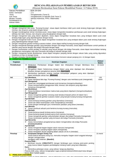 RENCANA PELAKSANAAN PEMBELAJARAN REVISI