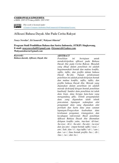 Top PDF Afiksasi Bahasa Dayak Ahe Pada Cerita Rakyat - 123dok.com