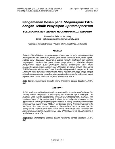 Top PDF Pengamanan Pesan pada Steganografi Citra dengan Teknik Penyisipan  Spread Spectrum - 123dok.com