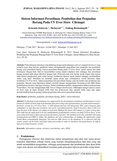 Top PDF Sistem Informasi Persediaan, Pembelian dan Penjualan Barang Pada CV  Evee Store Cileungsi - 123dok.com