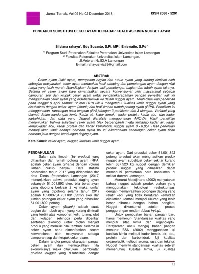 Top PDF Pengaruh Substitusi Ceker Ayam Terhadap Kualitas Kimia Nugget Ayam  - 123dok.com