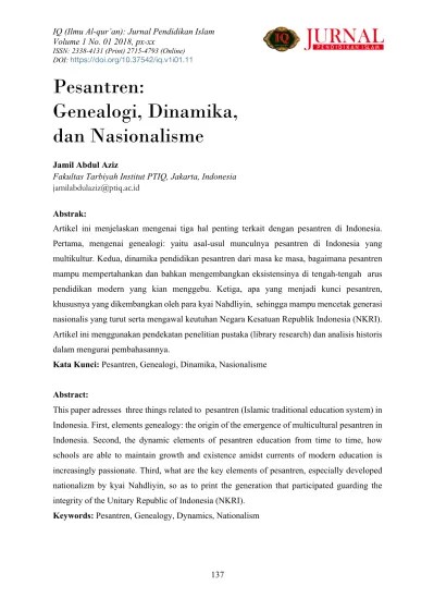 Top PDF Pesantren: Genealogi, Dinamika, dan Nasionalisme - 123dok.com