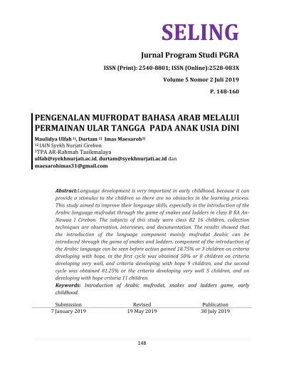 Top Pdf Pengenalan Mufrodat Bahasa Arab Melalui Permainan Ular Tangga Pada Anak Usia Dini - 123Dok.com