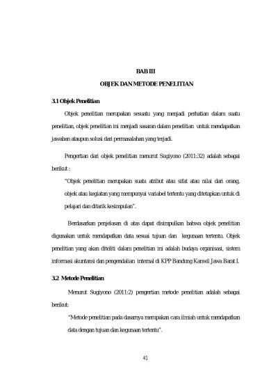 BAB III OBJEK DAN METODE PENELITIAN. Objek penelitian merupakan sesuatu  yang menjadi perhatian dalam suatu