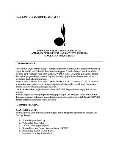 Contoh Program Kerja Ambalan