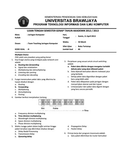 Soal UTS Jarkom B