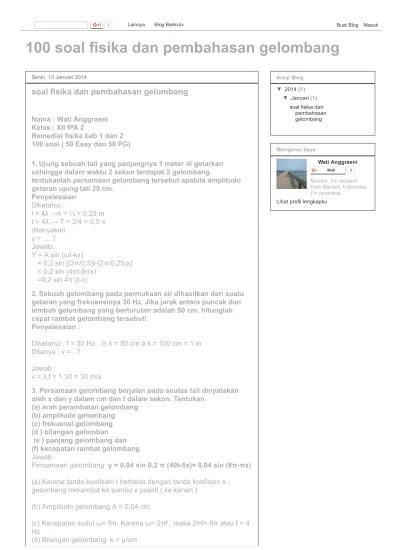 Top PDF 1. 100 Soal Fisika Dan Pembahasan Gelombang - 123dok.com