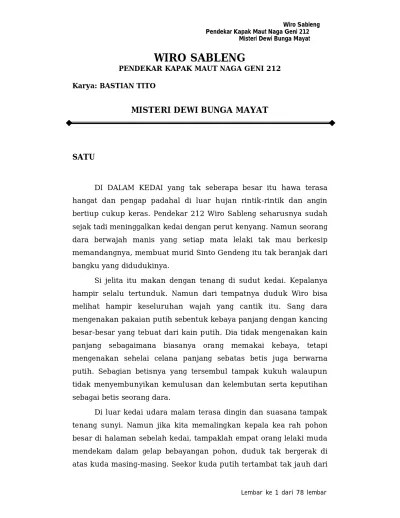 WIRO SABLENG PENDEKAR KAPAK MAUT NAGA GENI 212