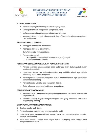 Top PDF Pengukuran Dan Perhitungan Minyak Di Tangki Pusat - 123dok.com