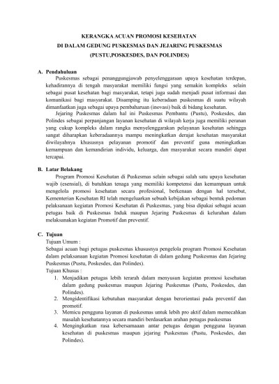 Top PDF Kerangka Acuan Promosi Kesehatan - 123dok.com