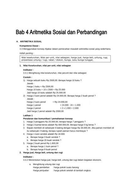 ARITMETIKA SOSIAL